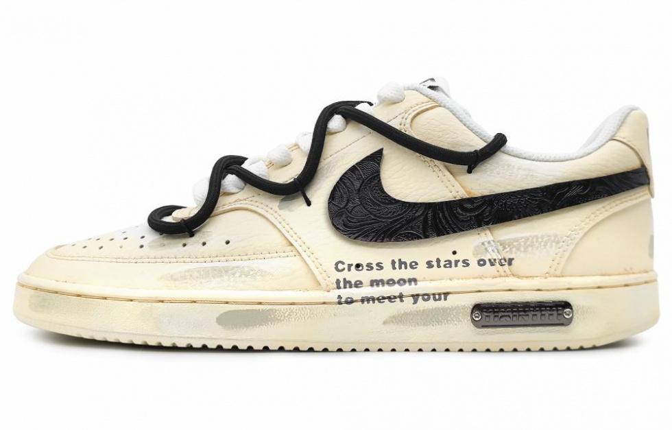 Nike Court Vision Low 1 Low Slip-Resistant Cushioning Low-Top Skateboard Shoes Men's Yellow Gray