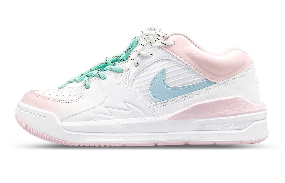 Jordan Stadium 90 Low Top Basketball Shoes Women's White Pink Blue