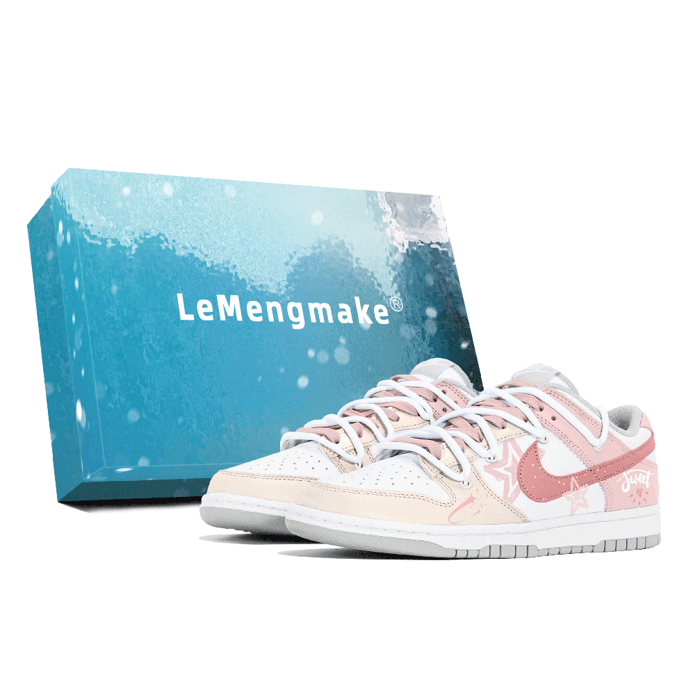 Nike Dunk Slip Resistant Low Top Skateboard Shoes Women's Pink Yellow