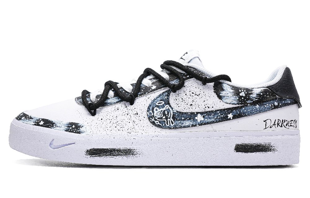 Nike Court Shot Gothic Subelement Non slip Lightweight Low Top Skateboard Shoes Unisex Black White