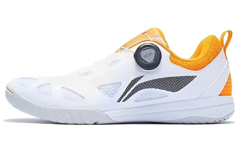 LiNing Abrasion Resistant Breathable Functionality Low top Table Tennis Shoes Unisex White Orange