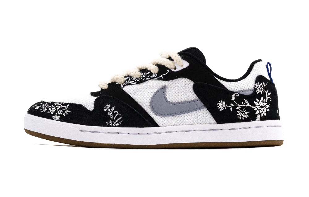 Nike SB Alleyoop Abrasion Resistant Low Top Skateboard Shoes Men's Black White
