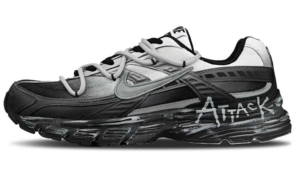 Nike Initiator Cushioning, Wear Resistant Low top Running Shoes Men's Black Gray