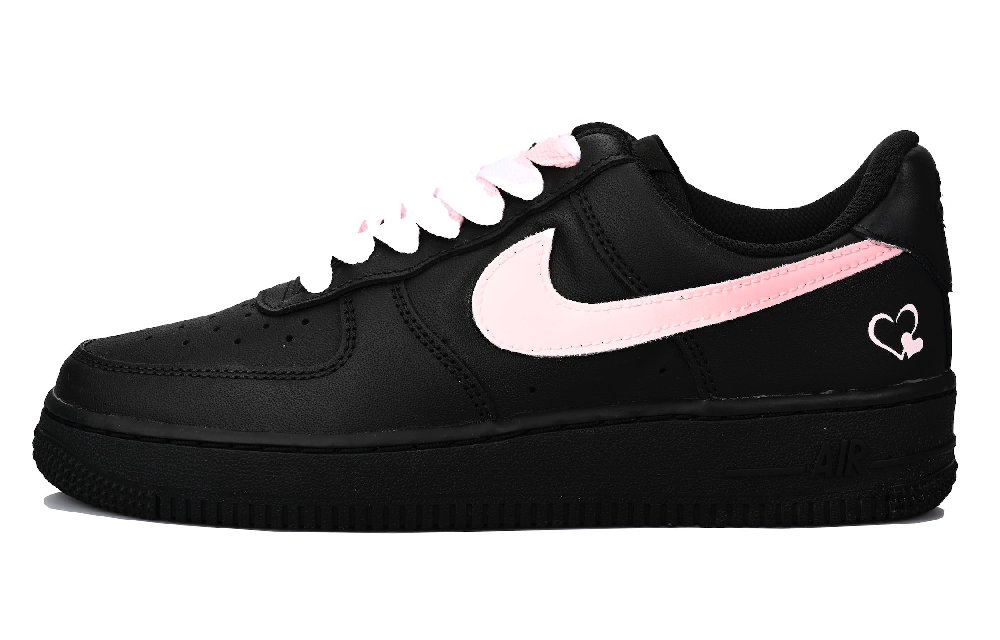 Nike Air Force 1 Black Pink Rose Vlad Wear-Resistant Low-Top Skateboard Shoes Women's Black Pink