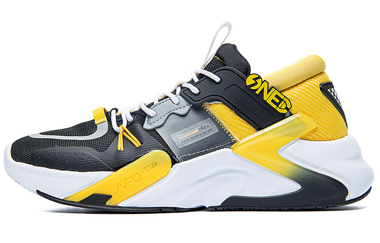 361° Vast NFO Casual Shoes Men's Low Top Black White Yellow