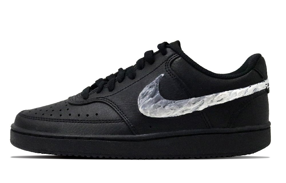 Nike Court Vision Cloudy Mist Abrasion Resistant Low top Skateboard Shoes Unisex Black White