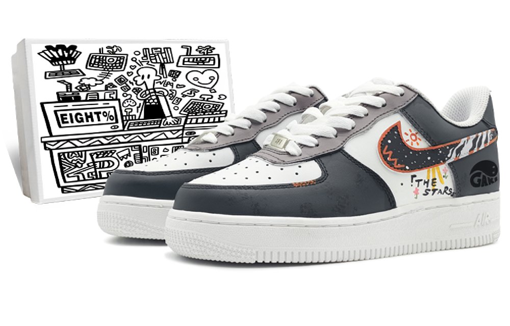 Nike Air Force 1 07 Anti-Slip Wear-Resistant Low-Top Skateboard Shoes Men's Blue Gray