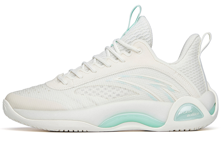 Anta Cement Bubble 2.0 Anti Slip Wear Resistant Low Top Basketball Shoes Men's White Green