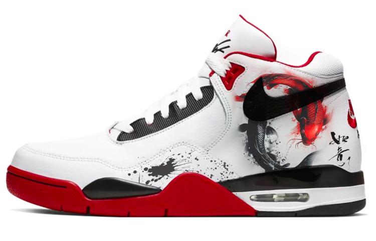 Nike Flight Legacy Mid-Top Vintage Basketball Shoes Men's Red White