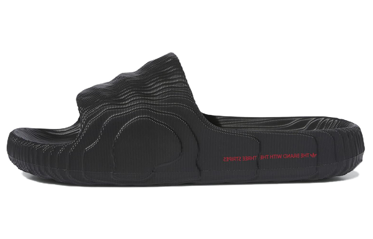 Adidas Adilette 22 Slides Black Scarlet