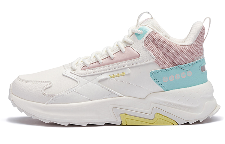 361° Slip Resistant, Abrasion Resistant, Breathable Mid Top Casual Shoes Women's White Pink