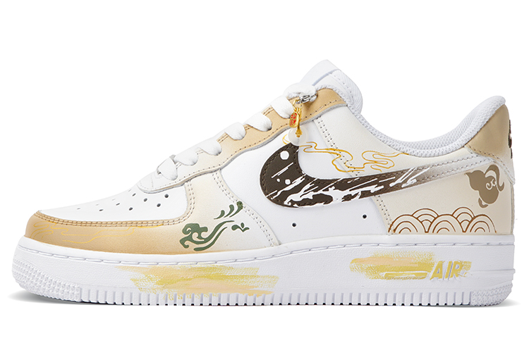 Nike Air Force 1 Anti-Slip Wear-Resistant Low-Top Skateboard Shoes Women's Yellow White