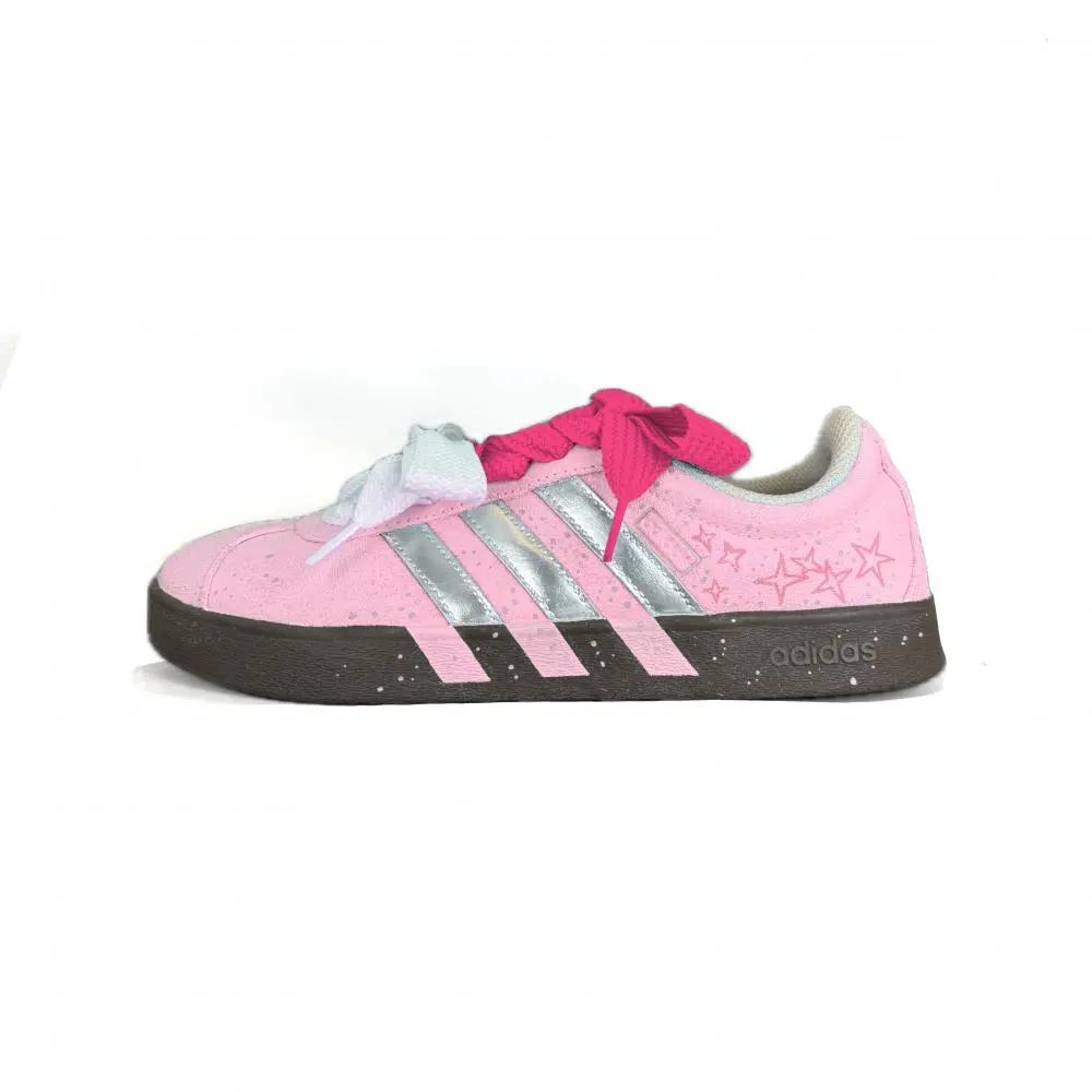 Adidas VL COURT 2.0 Cushioning, Wear Resistant Low top Skateboard Shoes Unisex Silver Pink