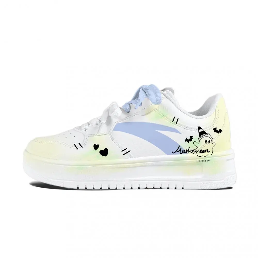 Anta Relaxed Abrasion Resistant Lightweight Slip Resistant Low top Skateboard Shoes Unisex White Yellow Blue