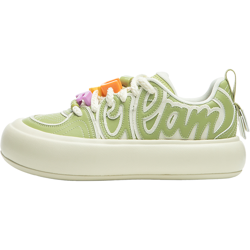 LiNing Puff Platform Low Top Casual Shoes Women's Green White