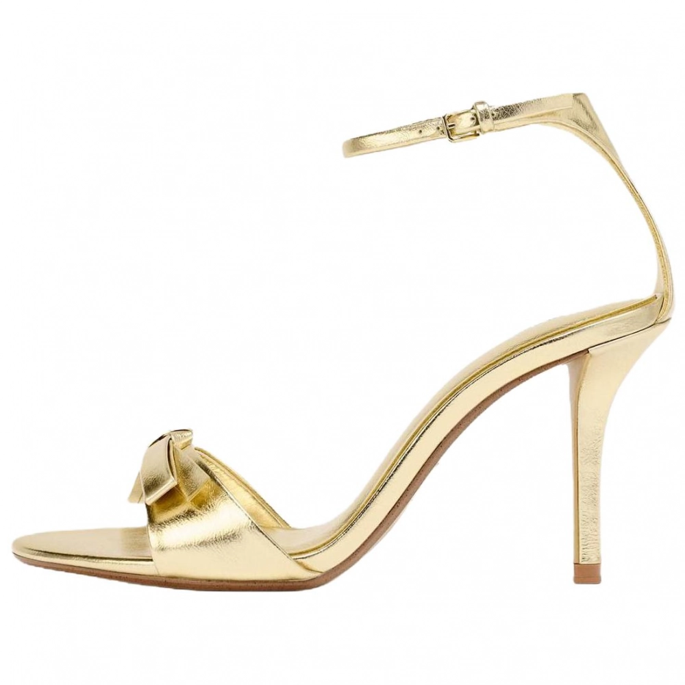 ZARA One Strap Sandals 10cm Women's Gold