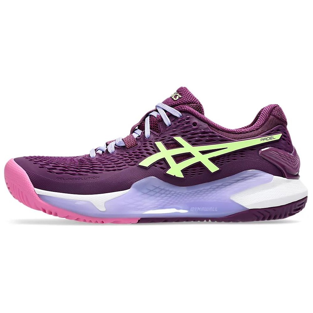 Asics Gel Resolution 9 Padel Deep Mauve Lime Green Women's