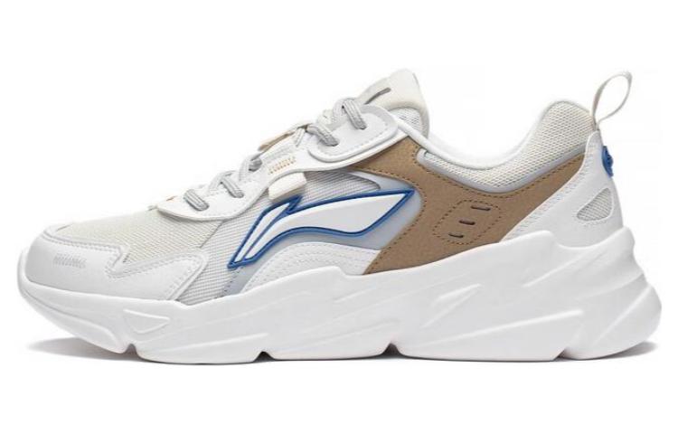 LiNing Clouds Anti Slip Wear Resistant Low Top Sports Casual Shoes Men's Pearl White, Mist White, Starfish Brown