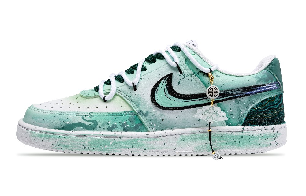 Nike Court Vision Low Anti-Slip Wear-Resistant Low-Top Skateboard Shoes Unisex Teal
