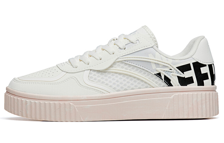 Anta Life Collection Abrasion Resistant Slip Resistant Low Top Skateboard Shoes Women's White