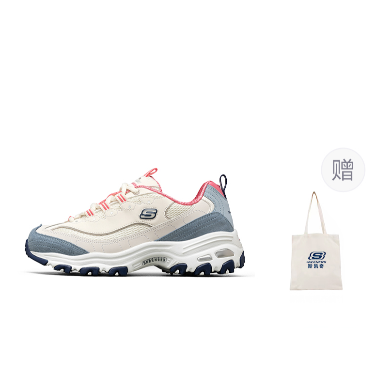 Skechers D'LITES 1.0 Low Top Casual Shoes Women's White Blue