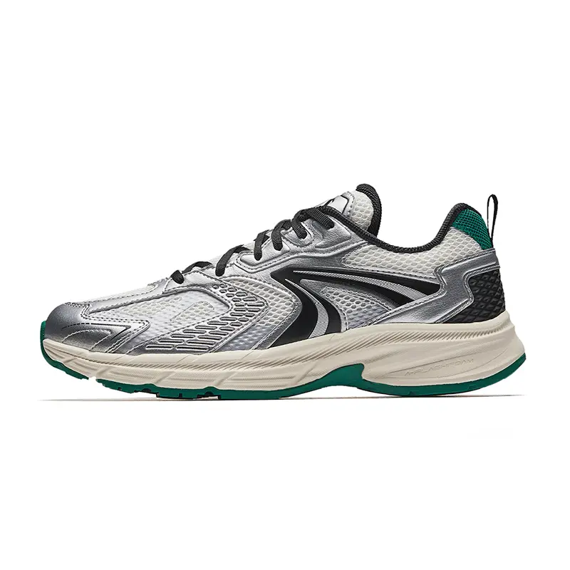 Anta Slip Resistant Abrasion Resistant Low top Casual Running Shoes Men's Silver Black