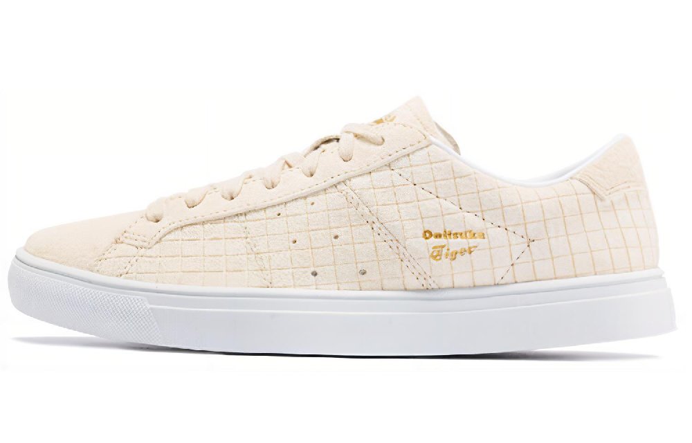 Onitsuka Tiger Lawnship Coverage Anti-Slip And Wear-Resistant Low-Top Skateboard Shoes Unisex Plaid Pink White