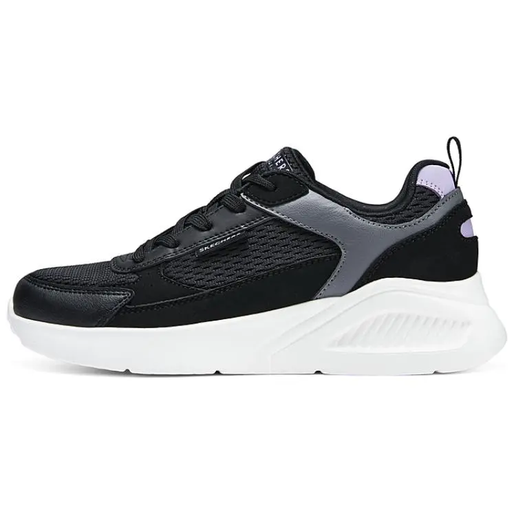Skechers Cushioning, Wear Resistant Low Top Casual Shoes Women's Black White