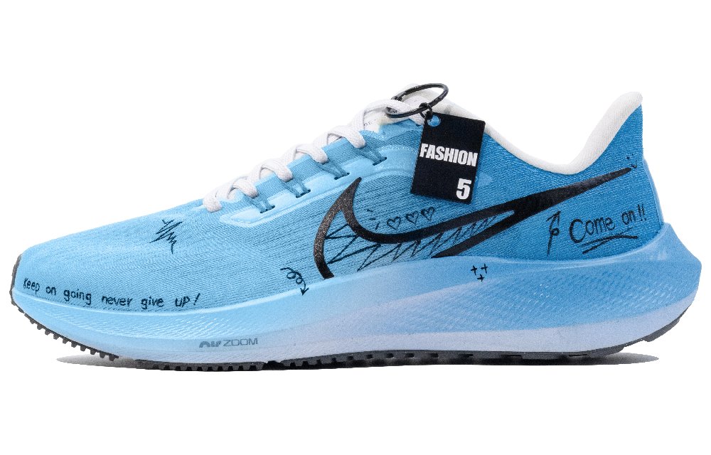 Nike Air Zoom Pegasus 39 Shock Absorbers Slip Resistant Low Top Running Shoes Men's Blue