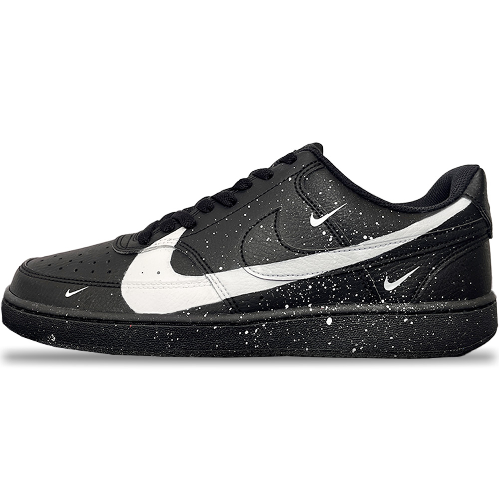 Nike Court Vision Low White Moon Warrior Wear resistant And Lightweight Low Top Skateboard Shoes Unisex Black White