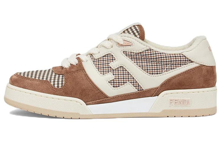 FENDI Match Low Top 'Cream Brown Houndstooth' Women's
