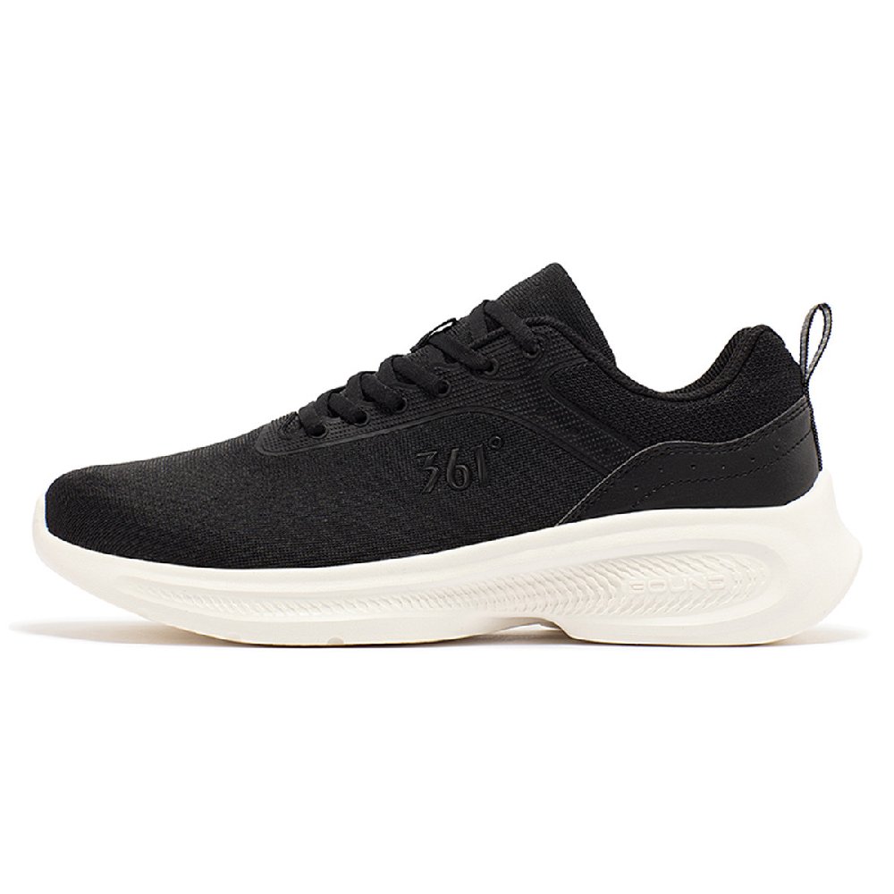 361° Cushioned Anti-Slip Wear-Resistant Breathable Lightweight Low-Top Casual Running Shoes Men's Black White