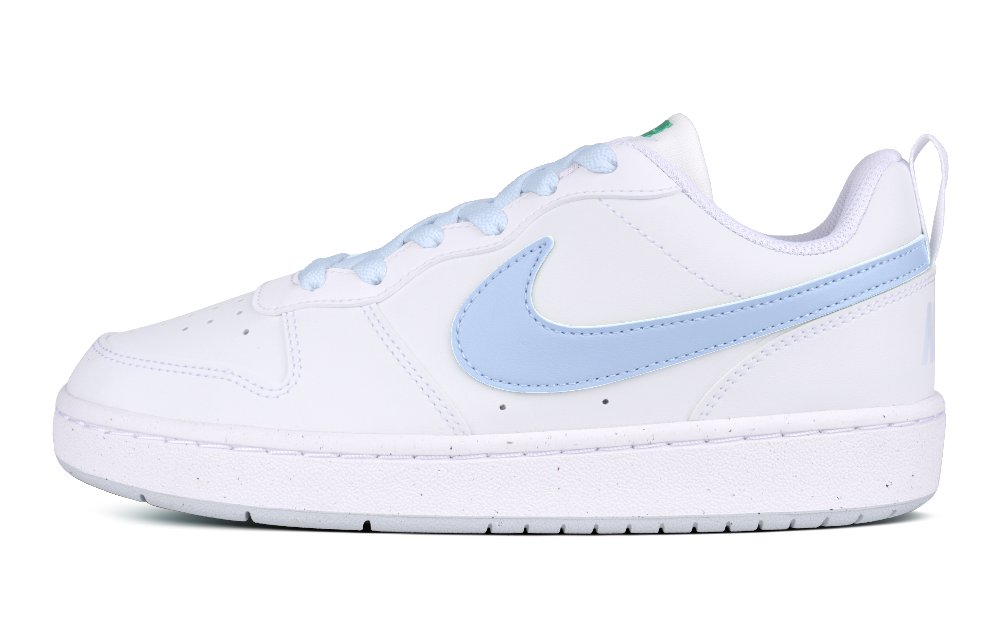 Nike Court Borough Anti Slip Wear Resistant Low Top Skateboard Shoes GS White Blue