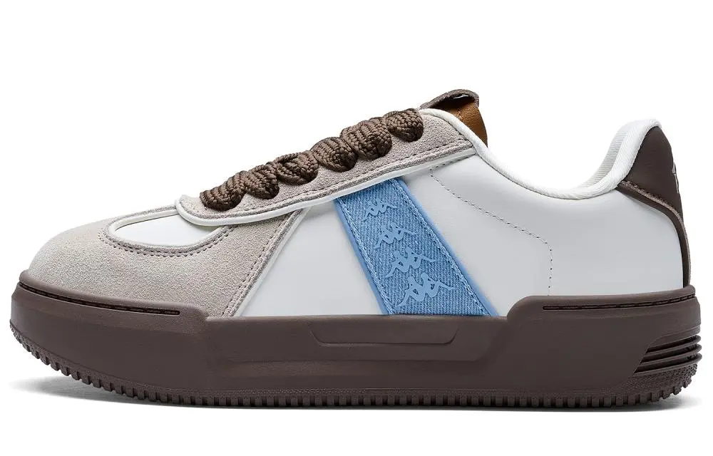 Kappa Corner Paris Back to Back Anti Slip Wear Resistant Low Top Skateboard Shoes Women's Classic White Gray Khaki