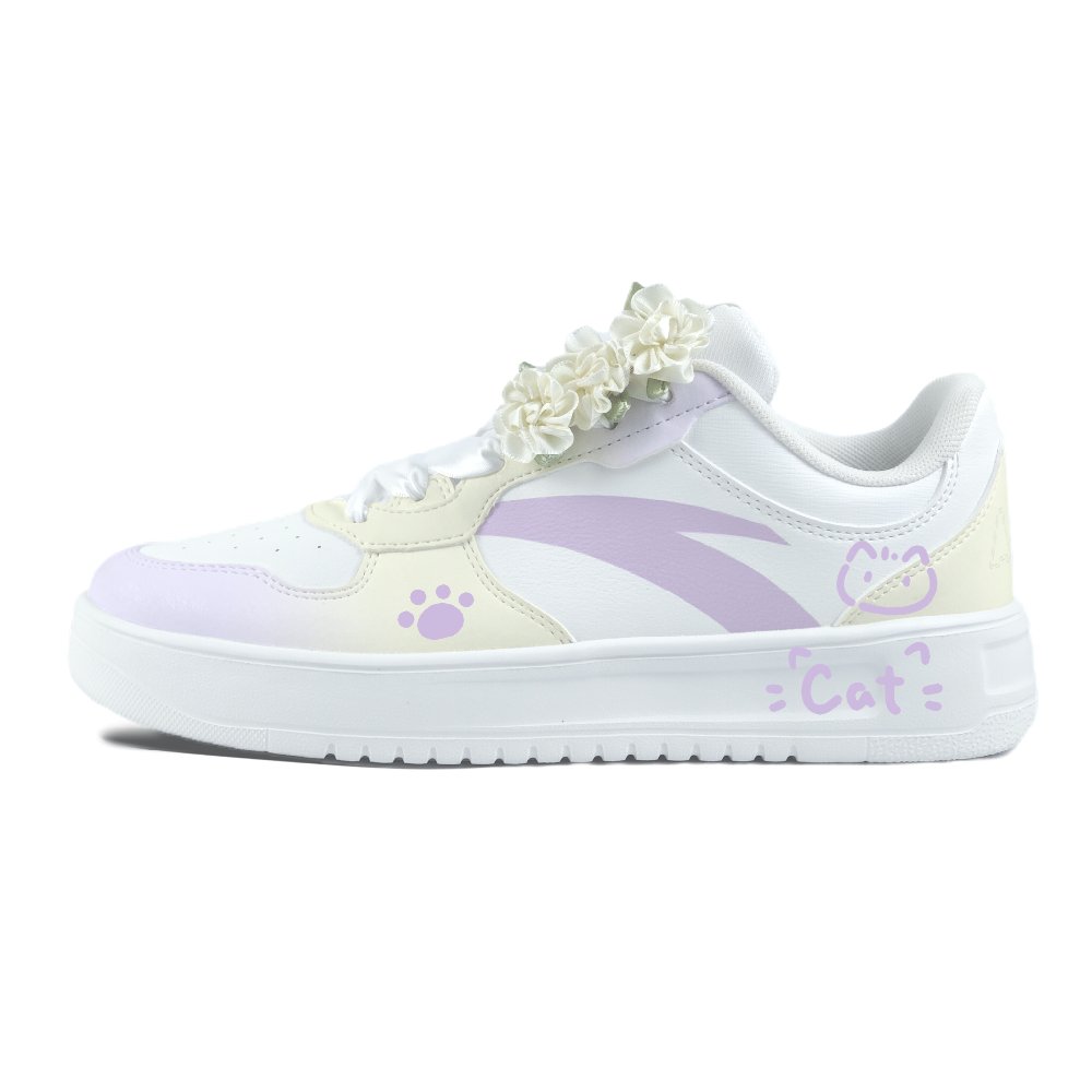 Anta Relaxed Slip Resistant And Abrasion Resistant Coverage Low top Skateboard Shoes Unisex Yellow Purple
