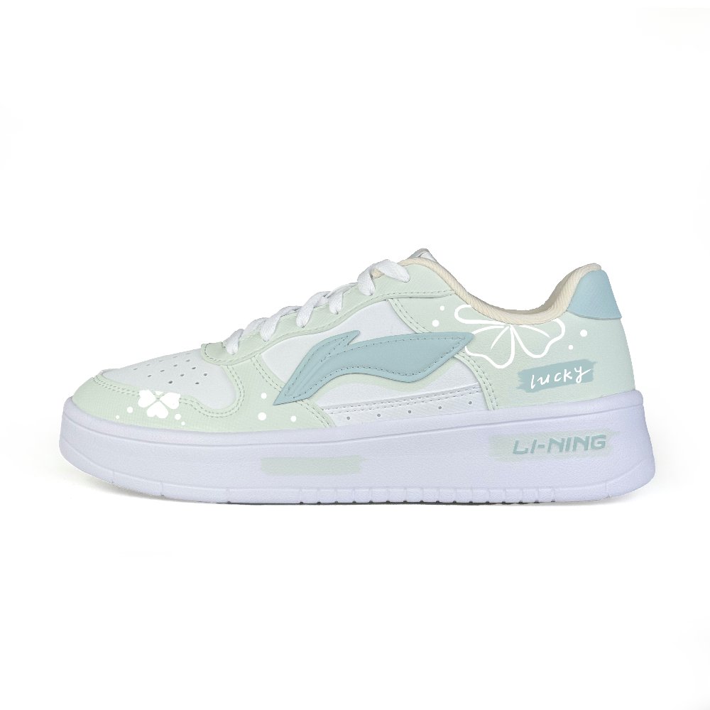 LiNing Pontoon Boats Wear resistant And Lightweight Low top Skateboard Shoes Unisex Light Green