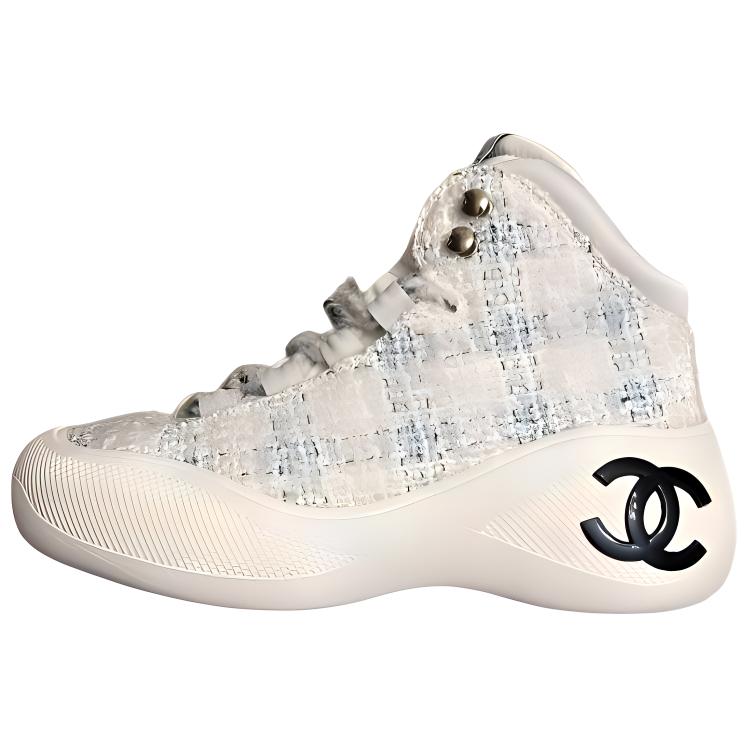 CHANEL 22N Cushioning, Wear Resistant High Top Casual Shoes Women's Beige
