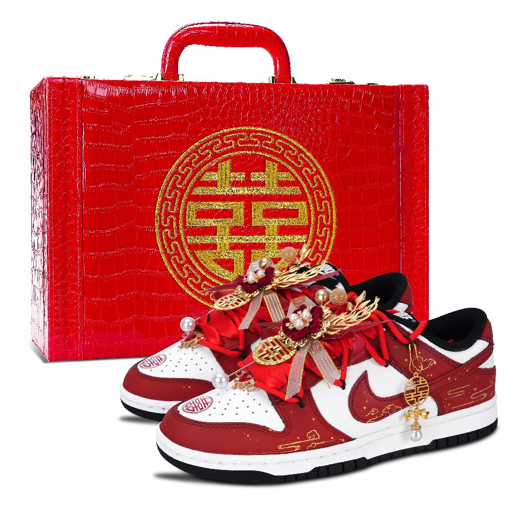 Nike Dunk Black White, Long Xiangshi Abrasion Resistant Low Top Skateboard Shoes Unisex Red