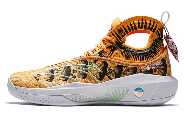 Anta KT8 Dragon Boat Festival Anti-Slip Wear-Resistant High-Top Basketball Shoes Men's Yellow Black