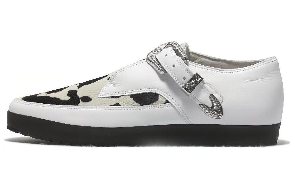Jeremy Scott x Adidas Originals JS Pony SLM Leather Anti-Slip Wear-Resistant Low-Top Skateboard Shoes Men's White Black