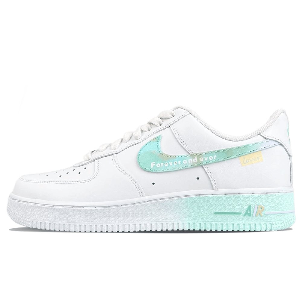 Nike Air Force 1 07 Coverage Warm Slip-Resistant Low-Top Skateboard Shoes Unisex White Green