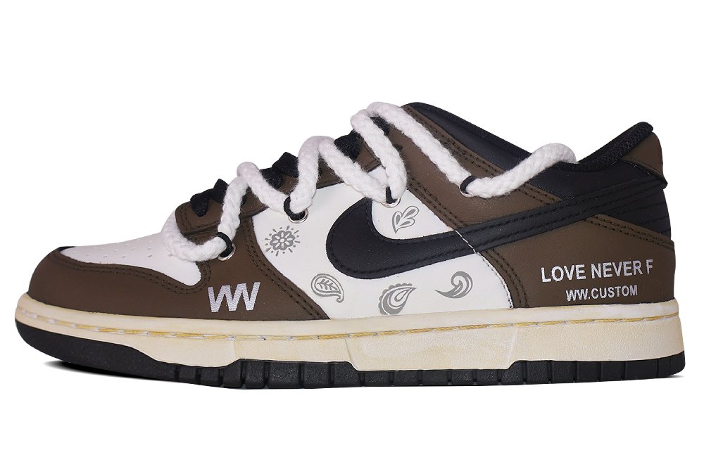 Nike Dunk Low-Top Skateboard Shoes GS Black Brown