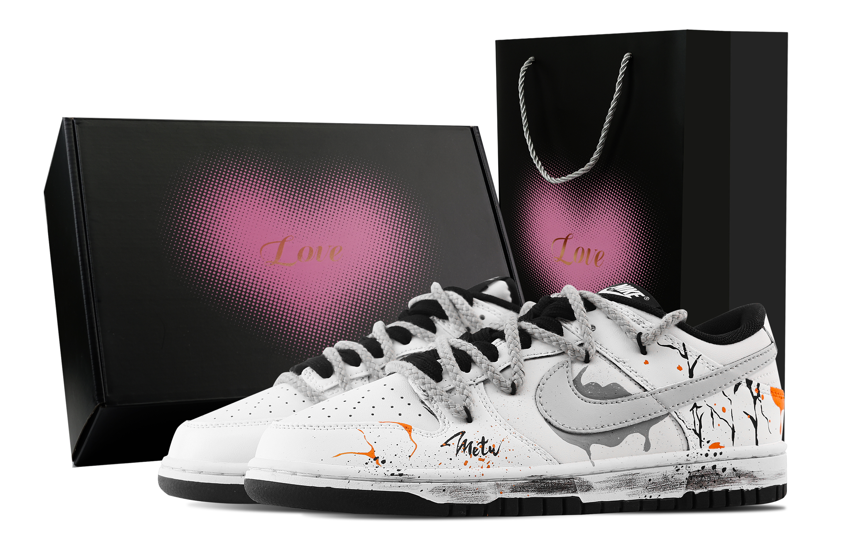 Nike Dunk Qinghui Mianying, Heart Box Slip Resistant Abrasion Resistant Low top Skateboard Shoes Unisex