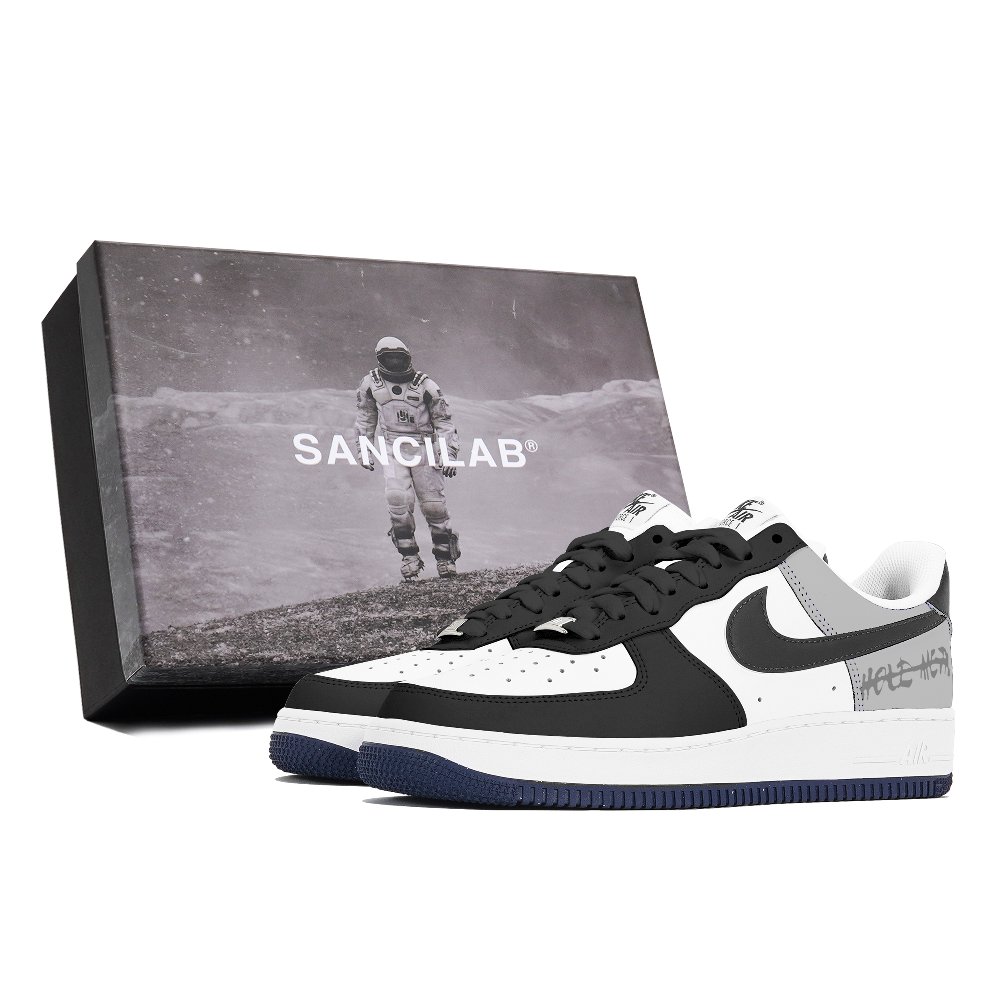 Nike Air Force 1 Tri-Experimental Laboratory Non-slip Lightweight Low-Top Skateboard Shoes Men's Black White Gray
