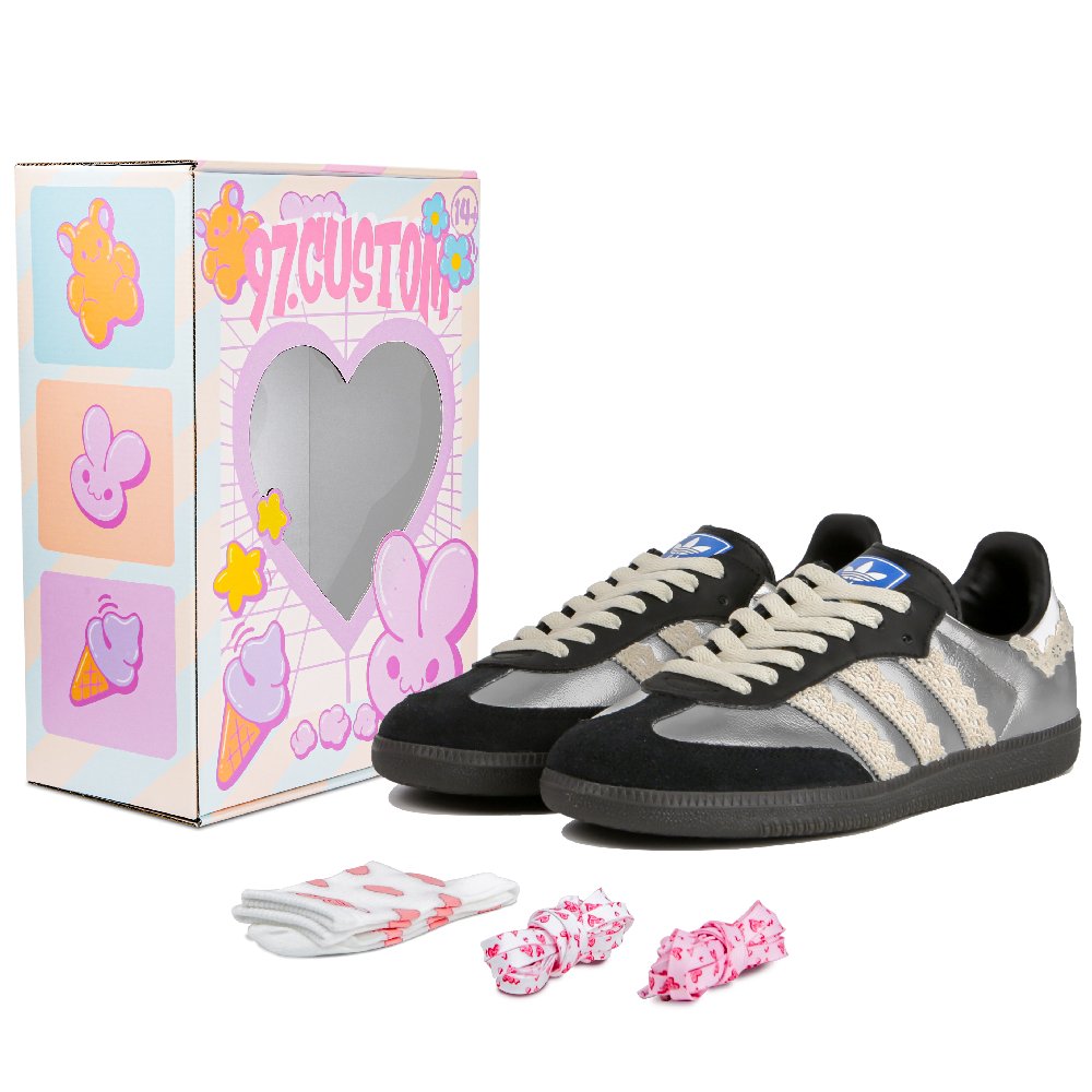 Adidas Originals Samba OG Low-Top Skateboard Shoes Unisex Silver Black