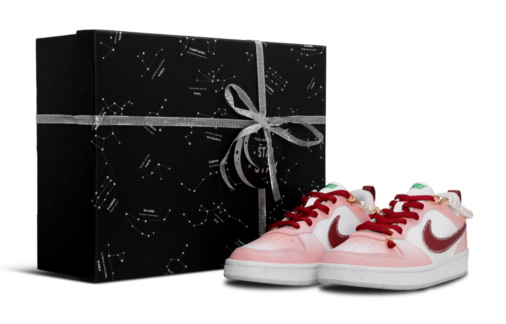 Nike Court Borough Anti-Slip Wear-Resistant Low-Top Skateboard Shoes GS Pink