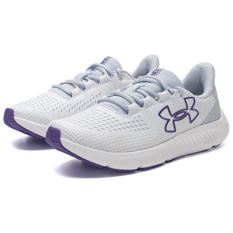 Under Armour Charged Pursuit 3 Anti-Slip Wear-Resistant Low-Top Running Shoes Women's White Purple