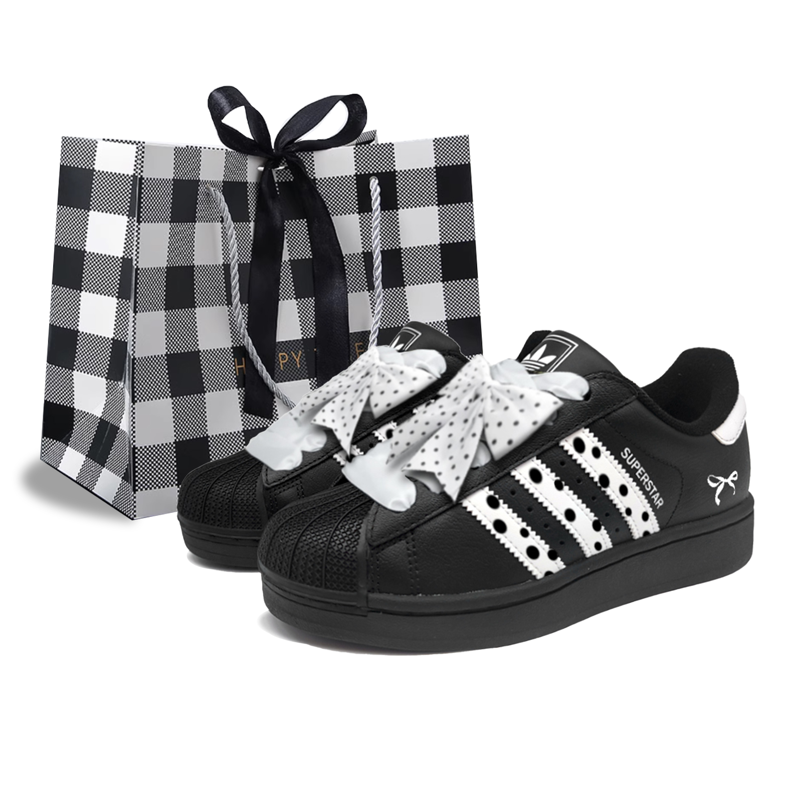 Adidas Originals Superstar Skateboard Shoes Women's Low top Black White