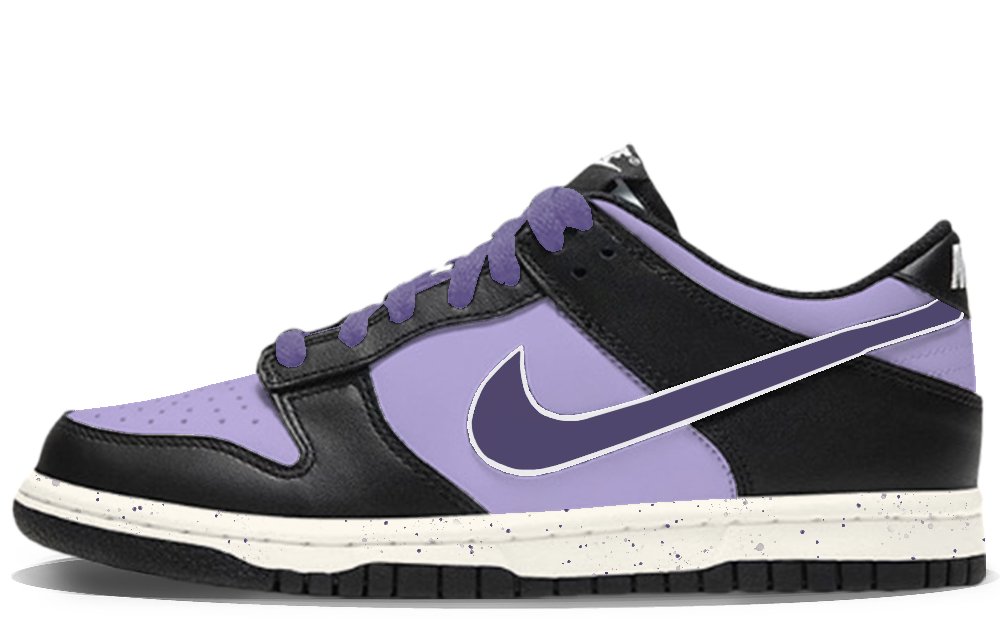 Nike Dunk Slip Resistant, Abrasion Resistant, Lightweight Low Top Skateboard Shoes Unisex Black Purple