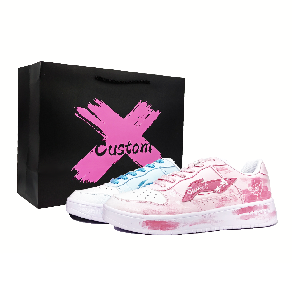 LiNing Pontoon Boats Anti Slip Wear Resistant Low Top Skateboard Shoes Men's Blue Pink Mismatched
